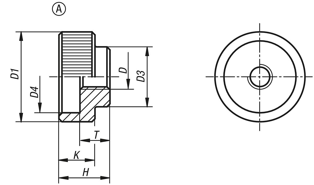 Kipp K0137.110 RÄNDELMUTTER DIN 6303  M10      BR, FORM A  STAHL - K0137-A Raendelmuttern aus Stahl und Edelstahl DIN 6303 Form A - Massblatt