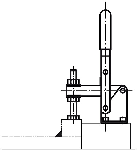 Norelem 05020-14 SCHNELLSPANNER VERTIKAL, MIT WAAGRECHTEM FUSS, GROSSE AUSFÜHRUNG - Norelem 05020 Schnellspanner vertikal mit waagrechtem Fuss - grosse Ausfuehrung