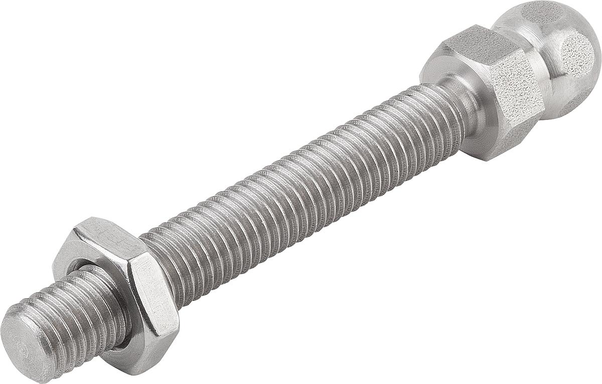 Norelem 27810-121252 GEWINDESPINDEL M12X125, F. GELENKFUSS, EDELSTAHL - 27810-121252 GEWINDESPINDEL M12X125 - FUER GELENKFUSS - EDELSTAHL