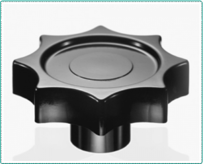 Leschhorn 04437.E50XM10  Sterngriffe Kunststoff Duroplast, Gewindebuchse Stahl verzinkt, blau passiviert - LE04437 Sterngriff