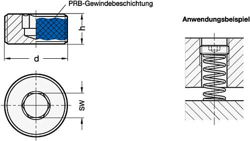 Ganter 252-M12X1,5-A Verschlussschrauben, Stahl - GN 252 Verschlussschrauben - Stahl-Skizze