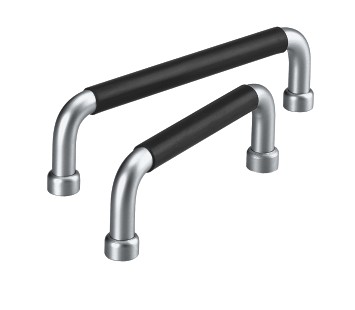 Leschhorn SS-10.115.28   feinstgeschliffene, mattglänzende Stahl Bügelgriffe A 115, mit Kunststoffüberzug - Leschhorn SS Design Buegelgriffe - Stahl