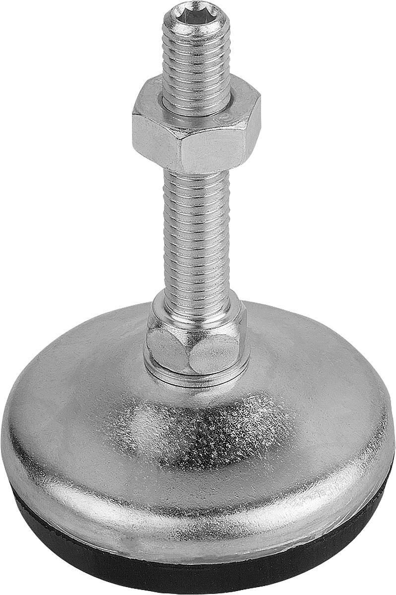 Kipp K0739.1112024X150 STELLFUß, FORM:A M24X150, D=120, STAHL, KOMP:GUMMI - K0739-1112024X150 STELLFUss - FORM A M24X150 - D 120 - STAHL - KOMP GUMMI