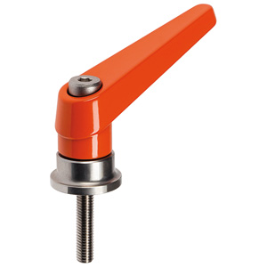 Halder 24420.1030 Verstellbarer Klemmhebel mit Axiallager aus rostfreiem Stahl mit Schraube Ø 18 x M 6 x 20, orange - Verstellbare Klemmhebel Verstellbare Klemmhebel mit Axiallager aus rostfreiem Stahl