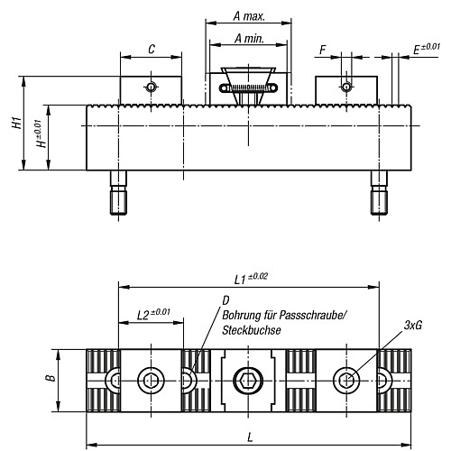 Kipp K0903.08 MEHRFACHSPANNSYSTEM M8 WEICHE ANSCHLÄGE - KIPP K0903 Mehrfach Spannsysteme weiche Anschlaege