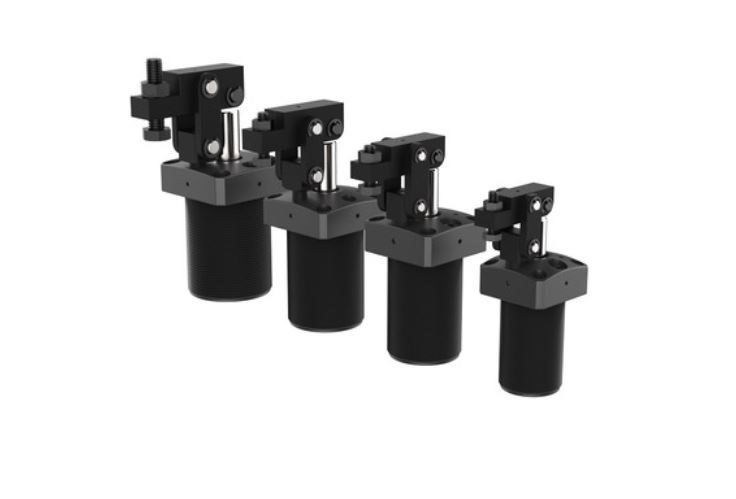 DESTACO 8732 Pneumatische Schwenkspanner, Spannkraft 285N, Vertikaler Spannhub* 3,2mm, Bohrungsgröße 32mm, M50x1,5, Anschluss 1/8NPT - Destaco 8700 Serie Pneumatische Schwenkspanner