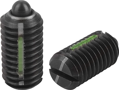 Kipp K0323.104 FEDERNDES DRUCKSTÜCK  M4, BOLZEN, LONG LOK, LEICHTE FEDERKRA - KIPP K0323 Federnde Druckstuecke mit Schlitz und Dr