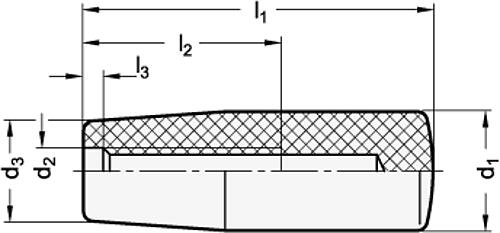 Ganter 519.2-26-M8-SGA Zylinderknöpfe, aus antibakteriellem Kunststoff - GN 519-2 Zylinderknoepfe - aus antibakteriellem Kunststoff-Abbildung