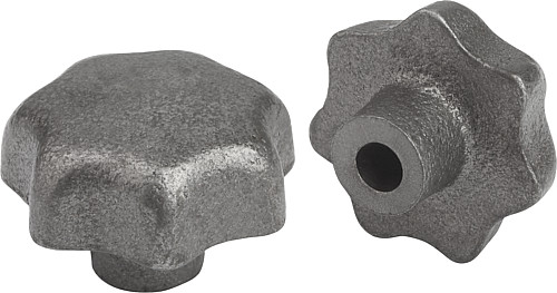 Kipp K0151.306 STERNGRIFF GG, FORM C, D1=32, D4=6 - KIPP K0151-C Sterngriffe DIN 6336 aus Grauguss - Fo
