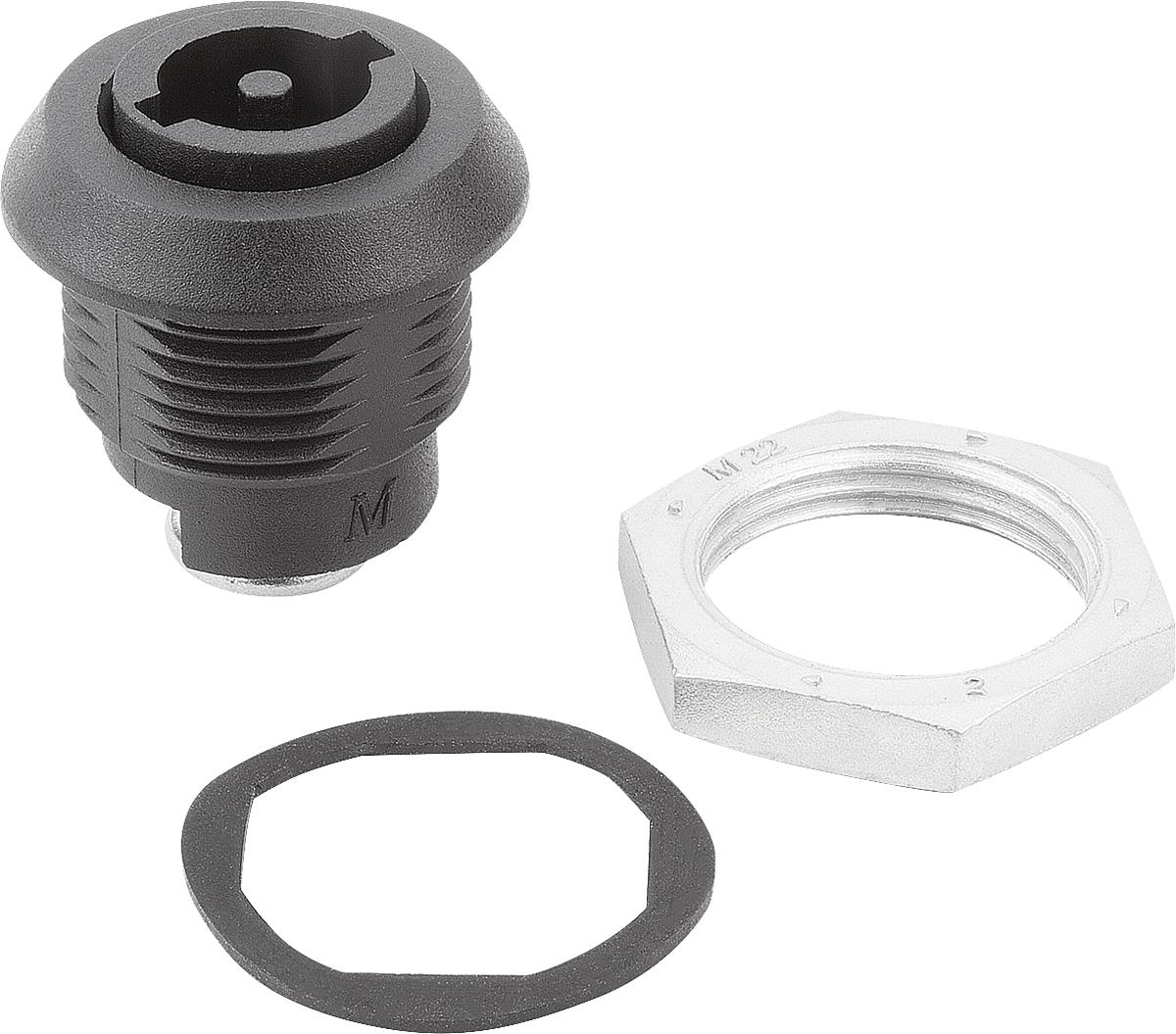 Kipp K0522.43185 DREHRIEGEL MIT DOPPELBART 3MM, H=18,5, D=28, KUNSTSTOFF - K0522-43185 DREHRIEGEL MIT DOPPELBART 3MM - H 18-5 - D 28 - KUNSTSTOFF