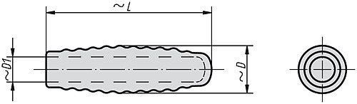 Kipp K0099.12 KUNSTSTOFFGRIFF RUND, D=15, L=70 - KIPP K0099 Kunststoffgriffe rund