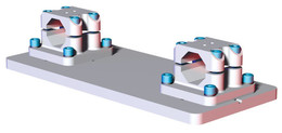 DESTACO BM1-45-DE Basisträger doppelt für 45 mm Profile ohne Lochbild der Roboterschnittstelle, Tragrohr G= 45 mm, Lastwert: 350 Nm, Material: Druckguss Aleminium - LE70000 BM1-45-DE-00 Doppelrohr Roboter Adapter