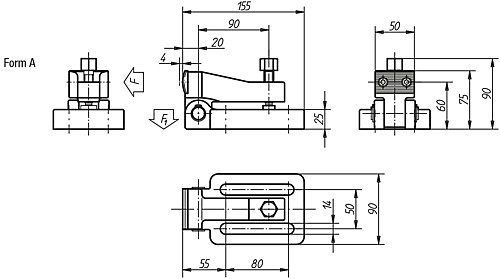 Kipp K0831.01 NIEDERZUGSPANNER - KIPP K0831-A Niederzugspanner Form A