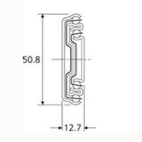 Accuride DZ3301-0022-2 Teleskopschienen 100% Überauszug, 12,7x50,8, SL 559, TR 584, 64kg, hell verzinkt - 3301 Accuride Teleskopschiene Profil