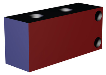 DESTACO  CPI-NPTDA-M24-37327 Vakuum/Druckluft-Verteiler Block, Eingangsanschluß 2x 3/8-NPT, Verteileranschluß 4x 1/4-NPT - LE70000 Vakuum verteiler