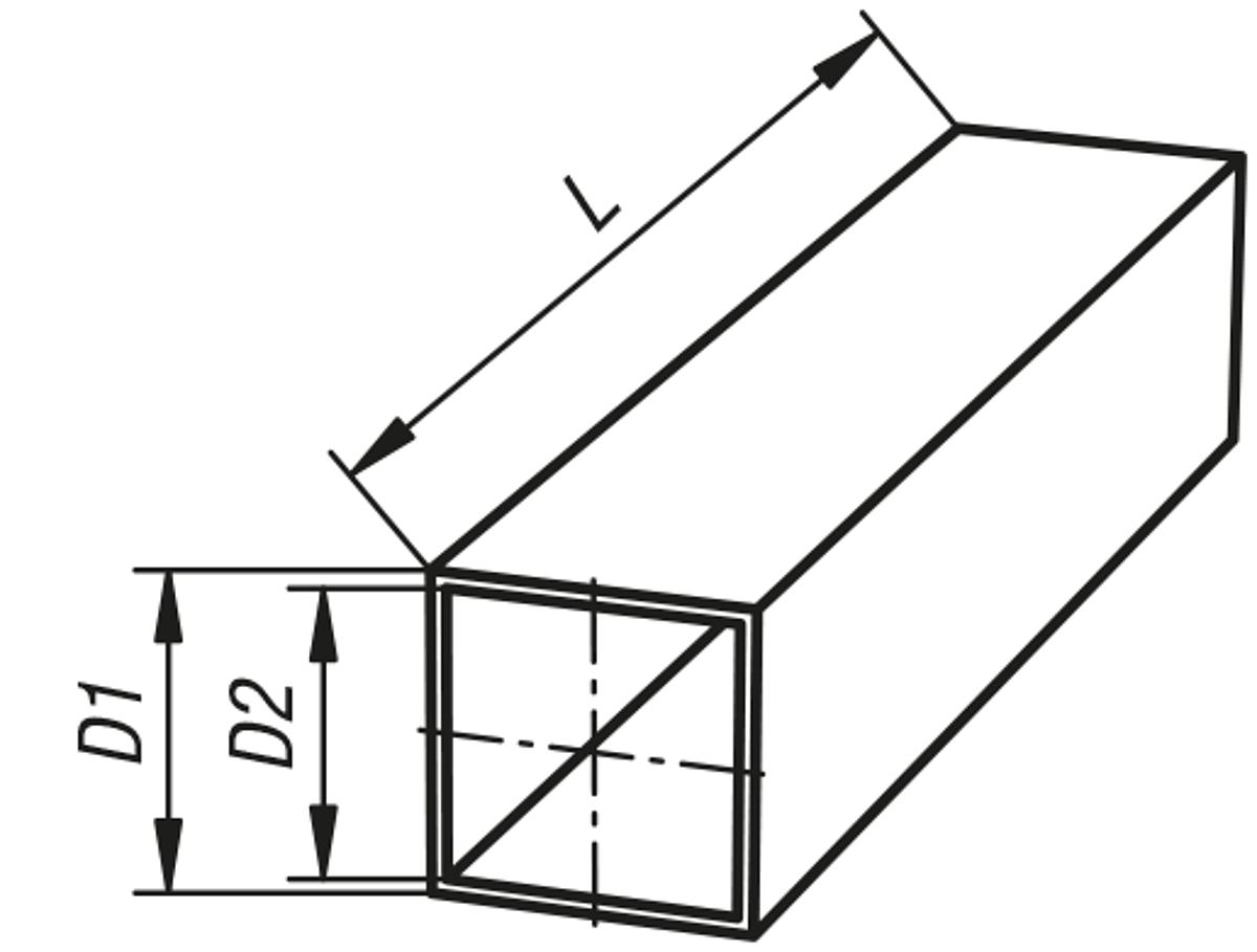 Norelem 29050-4120X500 VIERKANTROHR 20X20X1X500, STAHL - NLM 29050-V Vierkantrohre - Massblatt
