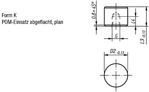 Norelem 07113-10109 GRIPPER RUND FORM K, D2=10, L3=10 - Norelem 07113-K Einsaetze rund Form K