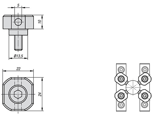 Kipp K0945.135010 RUNDSPANNKOPF - KIPP K0945 Rundspannkopf