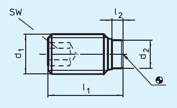 Halder 22760.0303 Druckschraube mit Kunststoffbolzen  M 10 x 21,9, Stahl - EH 22760 Druckschrauben mit Kunststoffbolzen