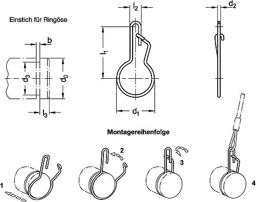 Ganter 111.6-14-S Edelstahl Ringösen - GN 111-6 Edelstahl Ringoesen-Skizze