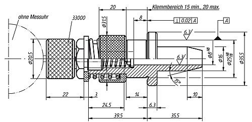 Norelem 33010-08025 GLEITBARER MESSUHREN , HALTER - Norelem 33010 Messuhrenhalter gleitbar