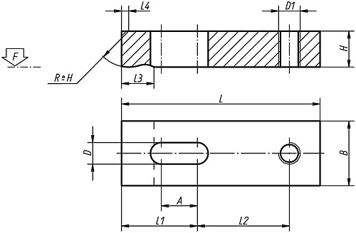 Norelem 04050-05 VERSTELLBARES SPANNEISEN, L=40, B=12 - Norelem 04050 Verstellbare Spanneisen