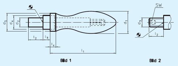 Halder 24460.0032 Drehbarer Ballengriff DIN 98 Ø 32 mit glattem Zapfen, Form D - EH 24460 Drehbare Ballengriffe DIN 98