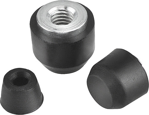 Kipp K0104.45 NEOPREN DRUCKSTÜCK, Bohrung M4,5, H=10 - KIPP K0104 Druckstuecke aus Neopren