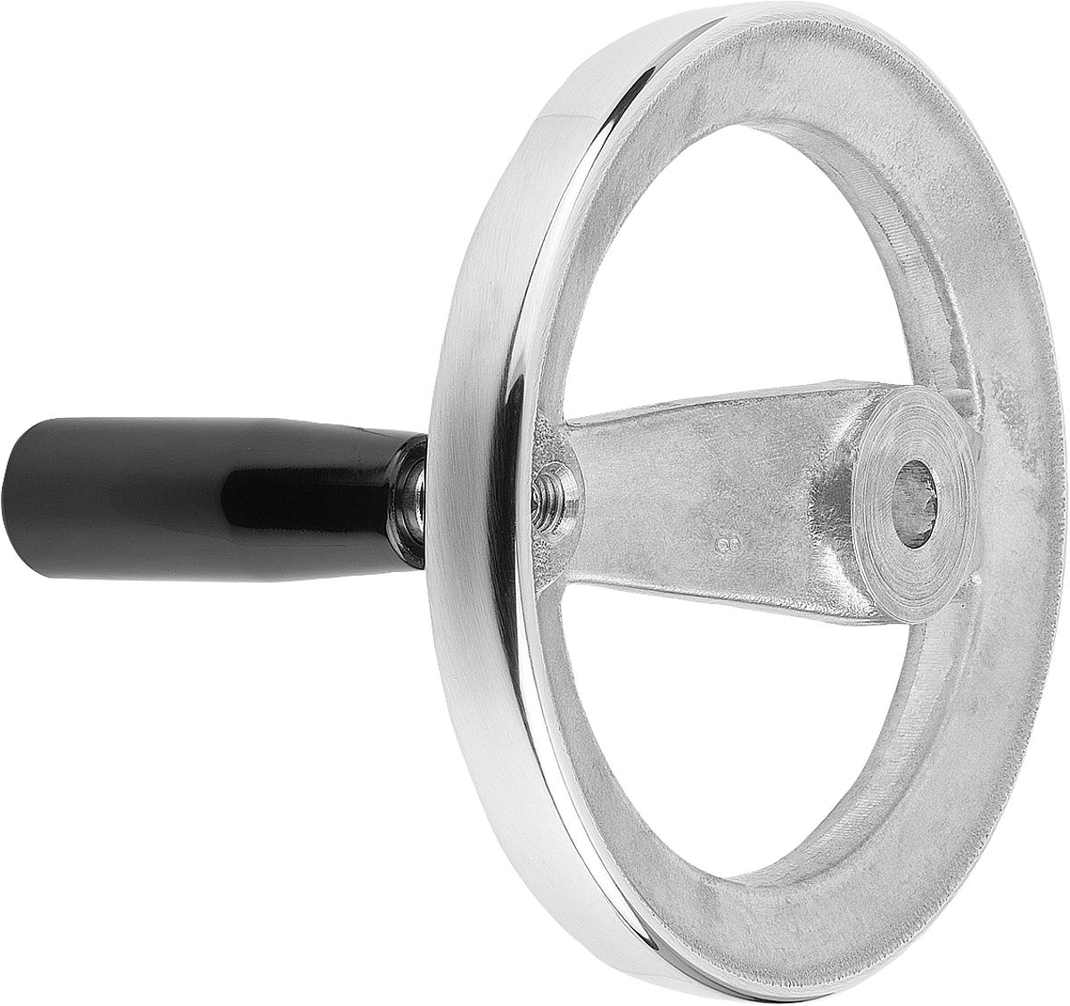 Norelem 06277-4125X14 2 SPEICHENHANDRAD ALU, DREHB.GR.O.NUT, D1=125, D2=14 - 06277-4125X14 2 SPEICHENHANDRAD ALU - GRIFF DREHBAR - OHNE NUT - D1 125 - D2 14