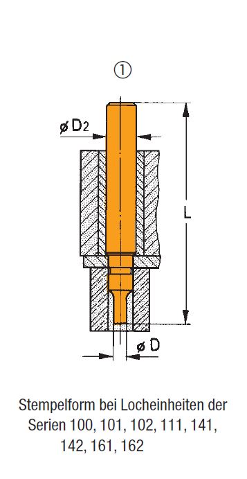 Leschhorn L400-2,15 Matrize 400 für Locheinheiten der Serie 100, Loch-Ø 2,15, ØD1 15, H 16 - LE70245 Stempel Locheinheiten der Serie 100