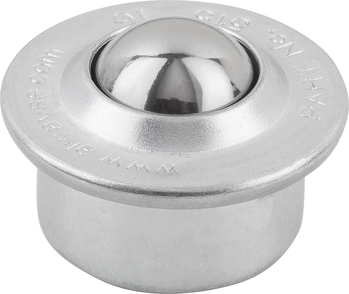 Kipp K0760.245 Kugelrollen mit Stahlblechgehäuse - K0760-245 Kugelrollen mit Stahlblechgehaeuse