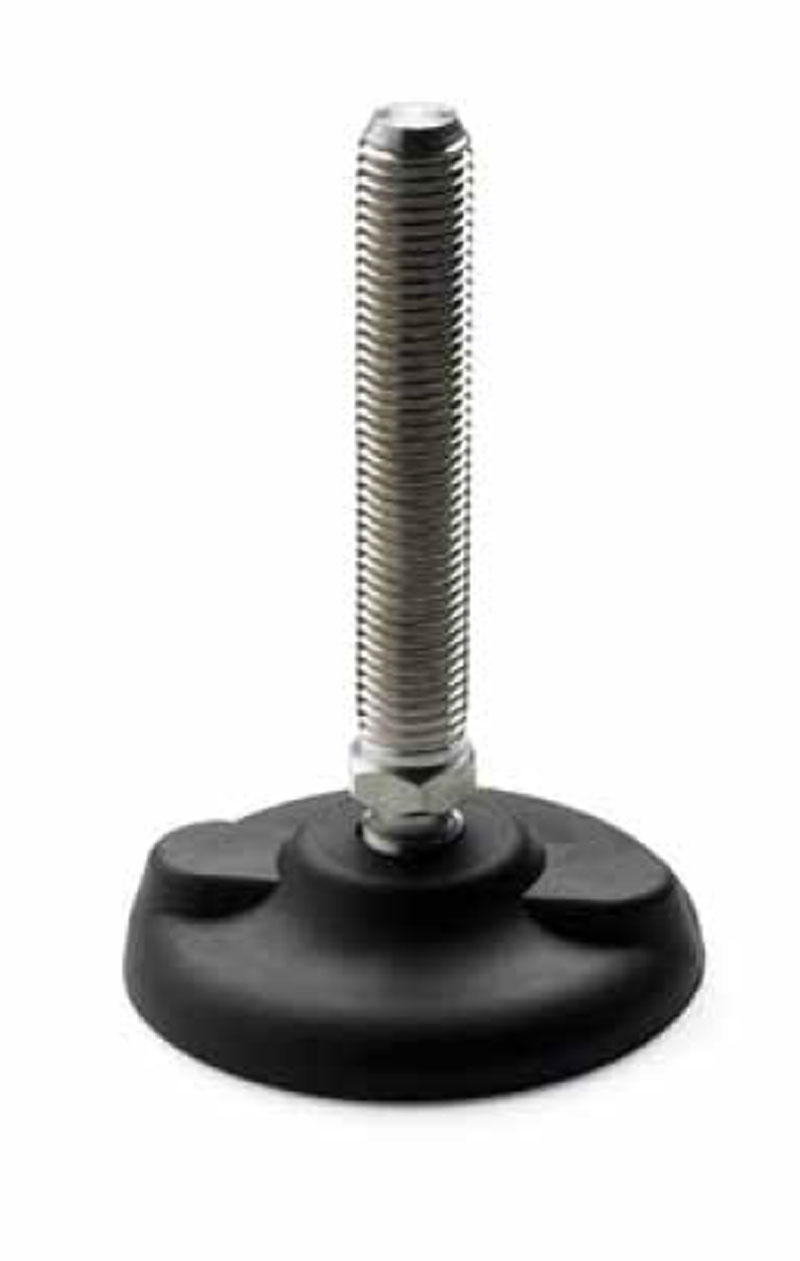 Leschhorn P902C Gelenkfüße  D 105; R 15; Gewinde d1 M16; Kunststoff PA, schwarz, Schafttyp A - Boteco P902C Gelenkfuesse