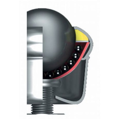 Leschhorn 1003-594 Topf Gewindekugelrolle, Form B: Gehäuse verzinkt mit Stahlkugel, Kugel-Ø 39,7mm, Gewinde M10X42 - LE71555 Topf Gewindekugelrolle - TZ2