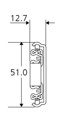 Accuride DZ3932-0030EC Teleskopschienen 100 % Vollauszug, 12,7x51,7 SL 300, TR 275, 68kg, hell verzinkt - Accuride-3932EC-Teleskopschienen-easy-close-Profil