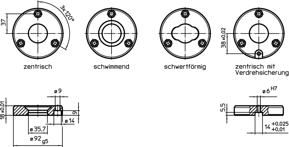 Halder 1990.106 Einzugsring schwimmend, Stahl, einsatzgehärtet, geschliffen - EH 1990 Einzugsringe-zentrisch-schwimmend-schwertform-Nullpunkspannsysteme-Skizze