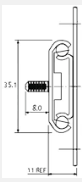 Accuride DZ0115-0030RS Linearführungen, 11x35,1, SL 305, TR 226, E 254,0,  60kg, hell verzinkt - DZ0115RS-TZ