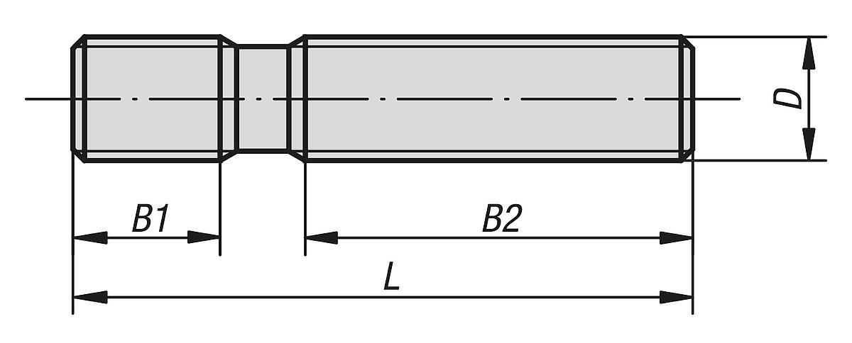Kipp K0697.16100 STIFTSCHRAUBE DIN 6379 M16X100 - DIN 6379 10-9 Festigkeitsklasse - Stiftschrauben - Massblatt