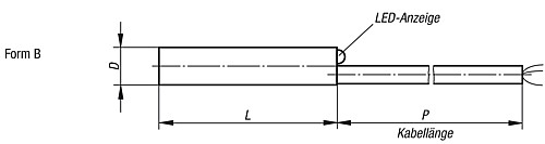 Norelem 20900-030X3000 INDUKTIVER NÄHERUNGSSCHALTER, UND, FORM B - Norelem 20900-B Induktiver Naeherungsschalter Form B