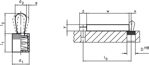 Halder 22150.0011 Seitendruckstück  glatt ohne Abdichtung Ø 6 xØ  3 / 20 N, Stahlstift - Seitendruckstueck - glatt - ohne Abdichtung - Durchmesser 6 xDurchmesser 3 20 N - Stahlstift - ohne Abdichtung