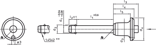 Halder 22340.0269 Kugelsperrbolzen selbstsichernd mit Pilzgriff Ø 12 x 45, rostfreier Stahl 1.4305 - Kugelsperrbolzen - selbstsichernd - mit Pilzgriff - Durchmesser 5 x 15 - rostfreier Stahl