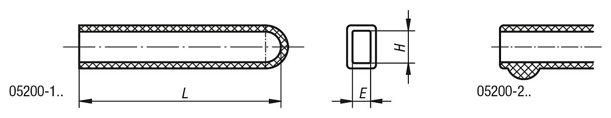 Norelem 05200-105 PLASTIKGRIFF L=43 - NLM 05200 Kunststoffgriffe - Massblatt