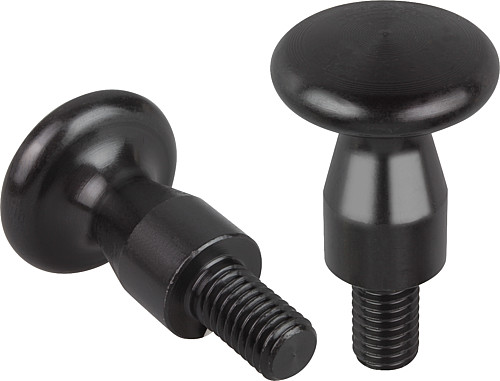 Kipp K0157.06010 FLACHER KNOPF  M6X10, - KIPP K0157-AG Flache Knoepfe - Aussengewinde