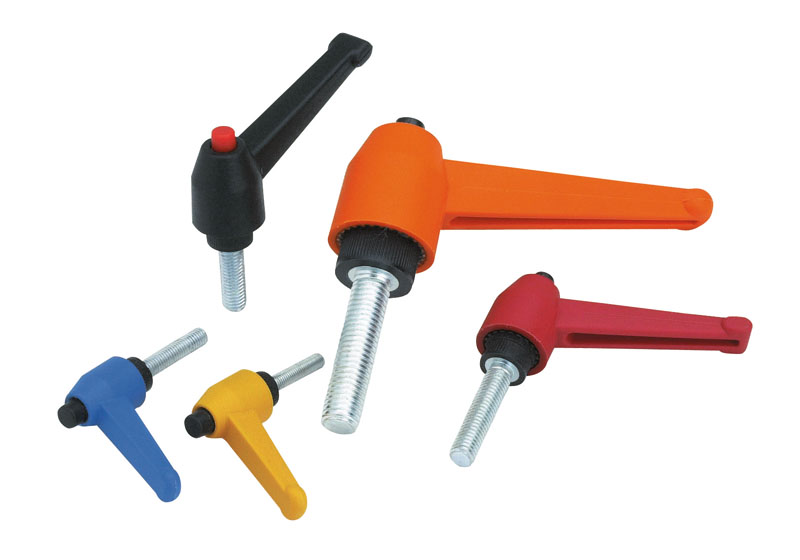 Leschhorn A563 verstellbare Klemmhebel  R 104; Außengewinde M12x70; Hebel und Knopf schwarz - Boteco A563 Verstellbare Klemmhebel