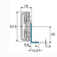 Accuride DZ5517-6040 Teleskopschienen mit Winkel zur Bodenmontage 100%+ Überauszug, 19,0x53,4, SL 400, TR 436,1, 59kg, hell verzinkt - 5517-60 Profil Accuride Teleskopschiene