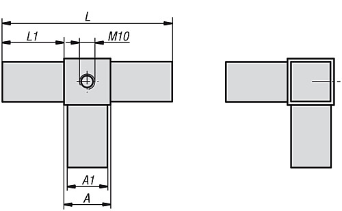Kipp K0624.125151210 STECKVERBINDER, T STÜCK MIT ABGANG UND GEWINDE - KIPP K0624 Steckverbinder T Stueck mit Abgang und