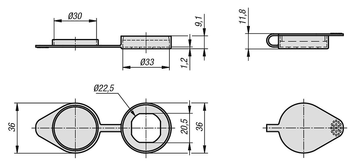 Kipp K0533.202230 STAUBKAPPE - K0533 Staubkappe - Massblatt