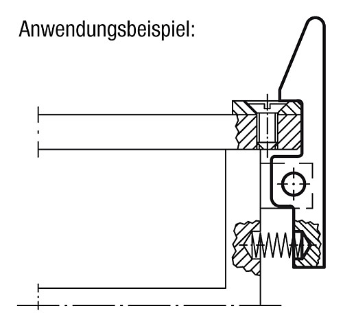 Leschhorn 07560-01 SCHNAPPER MIT DRUCKFEDER DIN 6310, - Norelem 07560 Schnapper mit Druckfeder DIN 6310
