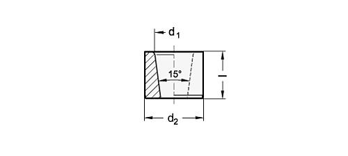 Ganter 179.1-10-15 Positionierbuchsen ohne Bund, mit konischer Bohrung - GN 179-1 Positionierbuchsen ohne Bund - mit konischer Bohrung-Skizze
