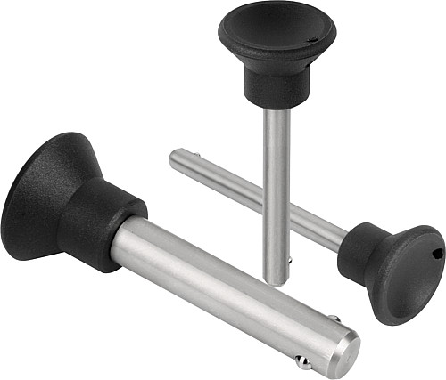 Norelem 03195-2506010 STECKBOLZEN MIT GEFEDERTER KUGEL, D1=6, L=10 - Norelem 03195 Steckbolzen