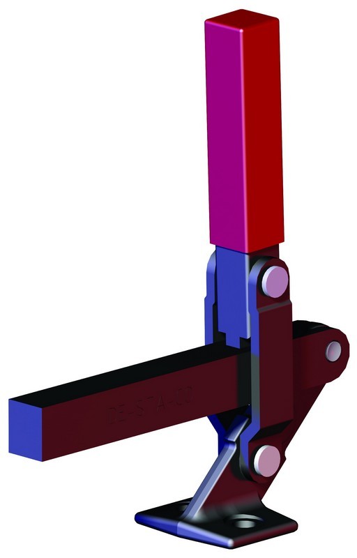 DESTACO 528 Vertikal-Kniehebelspanner Haltekraft 4500 N, Öffnungswinkel 180° - 528 Vertikalspanner - massiver Spannarm - Fuss abgewinkelt